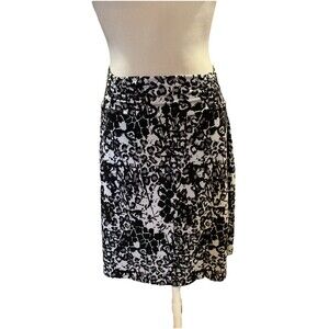 Animal Print Snow Leopard Jersey Knit Skirt Pull On Stretchy Soft Size Medium